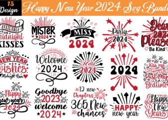 Happy new year 2024 Svg Bundle graphic t shirt