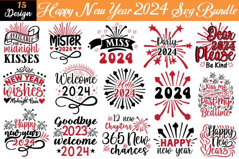 Happy new year 2024 Svg Bundle