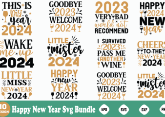 Happy New Year Svg Bundle ,New Year Happy New Year Svg Bundle, Heather Roberts Art, Cricut Cut Files, Instant Download, Sublimation Files, graphic t shirt