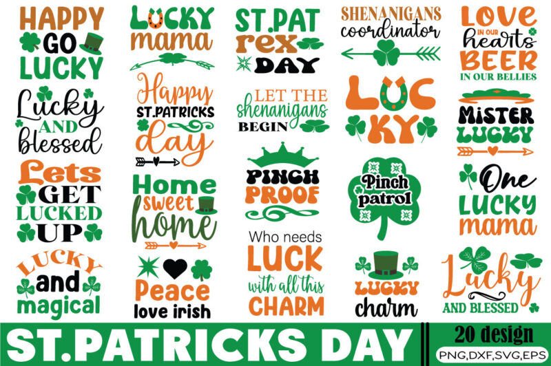 Happy St.Patricks Day T-shirt Happy St.Patricks Day Svg Bundil