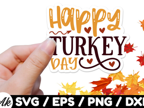 Happy turkey day stickers design