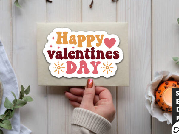 Happy valentines day retro stickers graphic t shirt