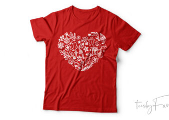 Christmas Heart | T-Shirt Design For Sale