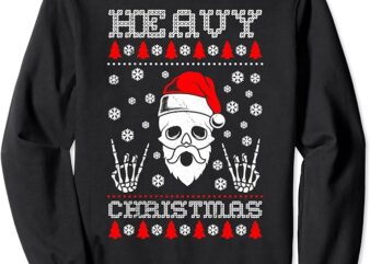 Heavy Christmas Metal Santa Claus Christmas Ugly Christmas Sweatshirt