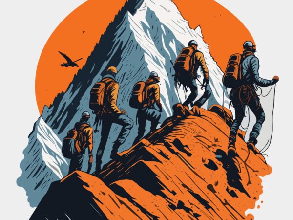 Hiking on the mountain graphic t shirt