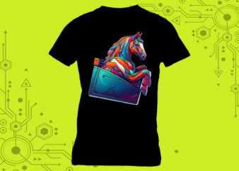 Pocket-Sized Horse Magic curated specifically for Print on Demand websites t shirt illustration