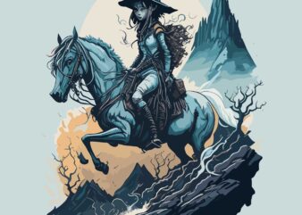 A witch riding horse