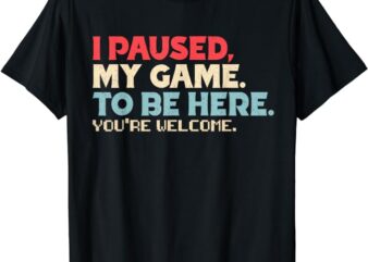 I Paused My Game To Be Here You’re Welcome Retro Gamer Gifts T-Shirt