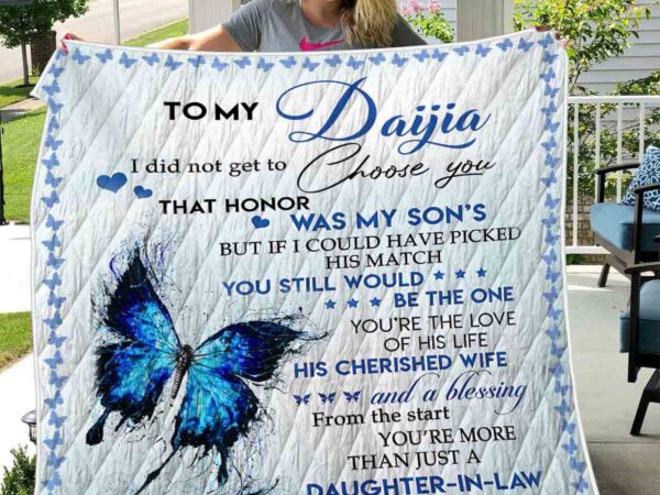 Daughter in law gift mom blanket design butterfly mother day gifts christmas digital quilting