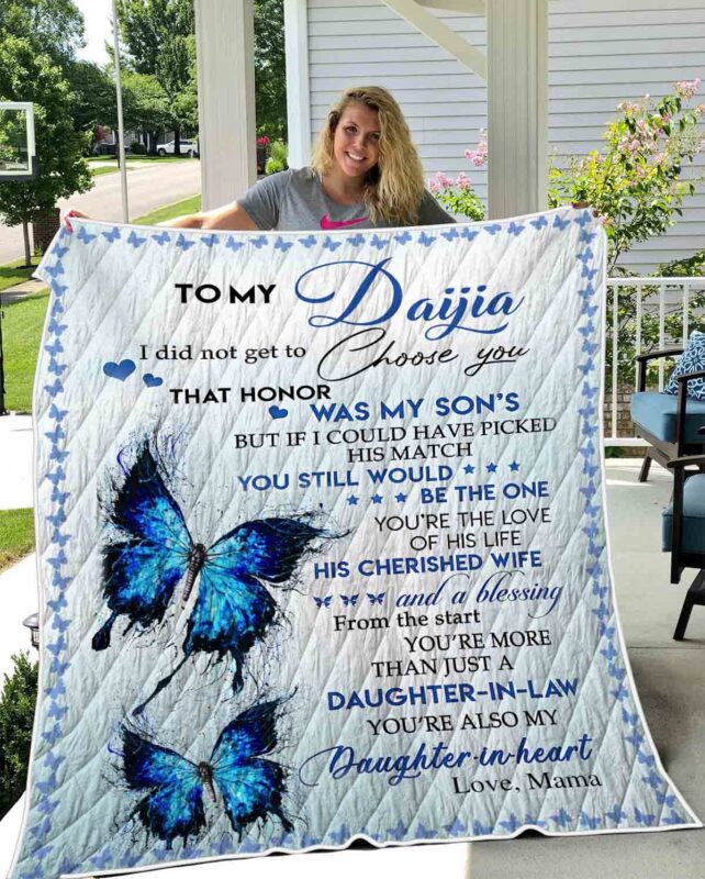 Daughter In Law Gift Mom Blanket Design Butterfly Mother day gifts Christmas Digital Quilting