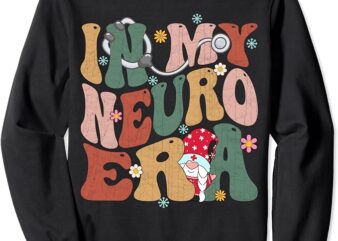 In My Neuro Era Nurse Gnome Stethoscope Groovy Christmas Sweatshirt