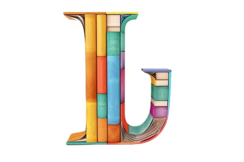 Letter a through z made of books clipart png