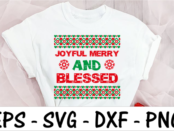 Joyful merry and blessed vector clipart