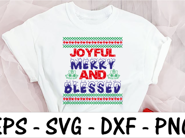 Joyful merry and blessed vector clipart