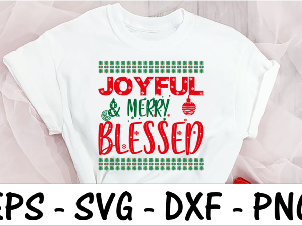 Joyful merry and blessed vector clipart