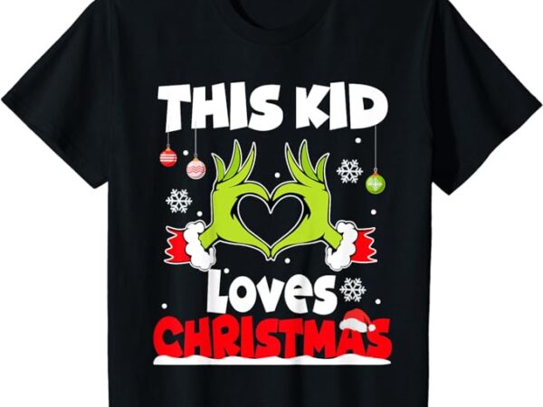 Kids this kid loves christmas xmas pajama toddlers boys girls t-shirt