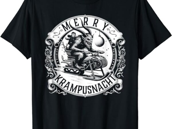 Krampusnacht krampus on a snowmobile t-shirt