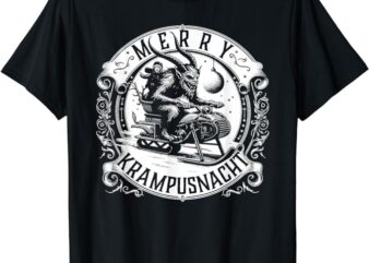 Krampusnacht Krampus on a Snowmobile T-Shirt