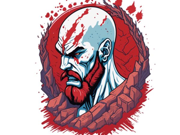 Kratos god of war t shirt vector art