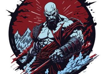 Kratos God Of War t shirt vector art