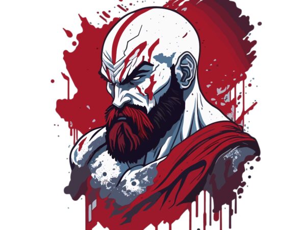 Kratos god of war t shirt vector art