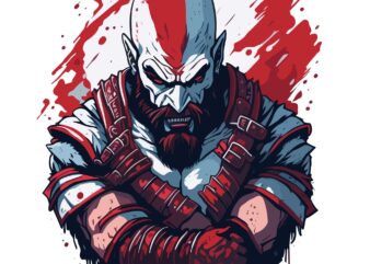 Kratos God Of War t shirt vector art