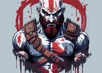 Kratos God Of War t shirt vector art