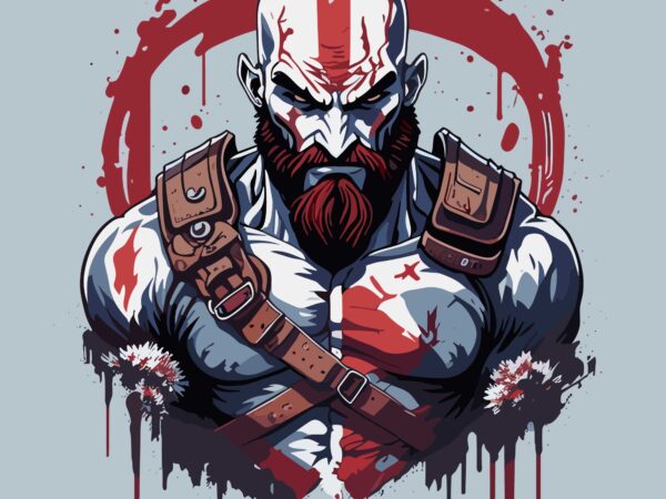 Kratos god of war t shirt vector art