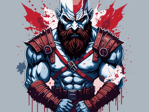 Kratos god of war t shirt vector art