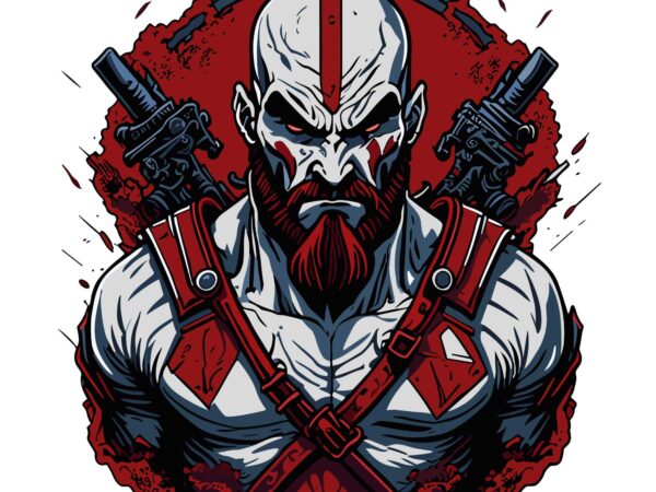 Kratos god of war t shirt vector art