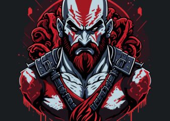 Kratos God Of War t shirt vector art