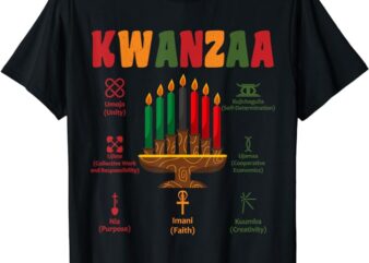 Kwanzaa kinara Candles Seven Principles African Kwanzaa kids T-Shirt