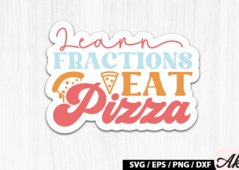 Learn fractions eat pizza Retro Stickers