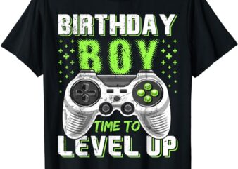 Level Up Birthday Boy Video Game T-Shirt – Classic Fit, Black, Kids Party Gift