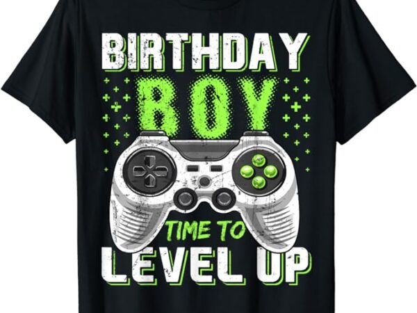 Level up birthday boy video game t-shirt – classic fit, black, kids party gift