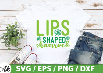 Lips shaped shamrock SVG t shirt vector graphic
