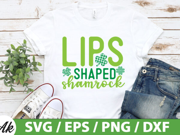 Lips shaped shamrock svg t shirt vector graphic