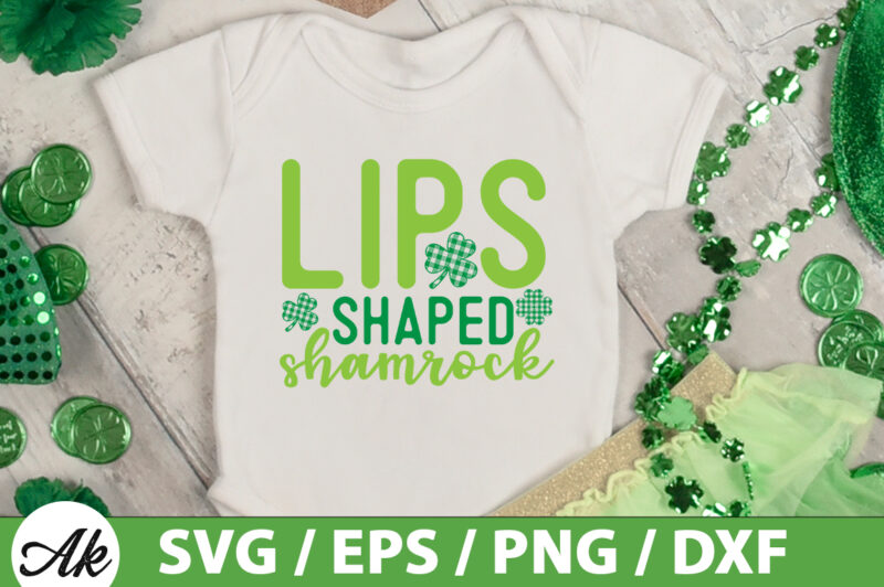 Lips shaped shamrock SVG
