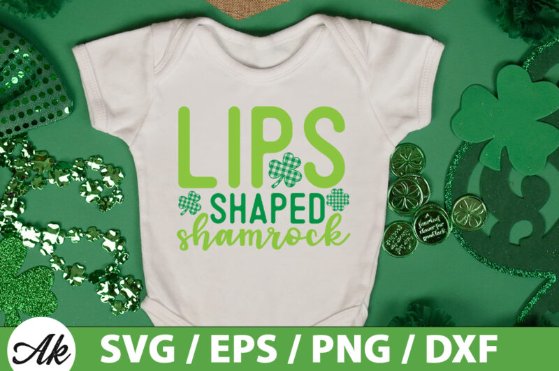 Lips shaped shamrock SVG