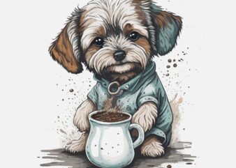 Cute Little Dog t shirt vector file