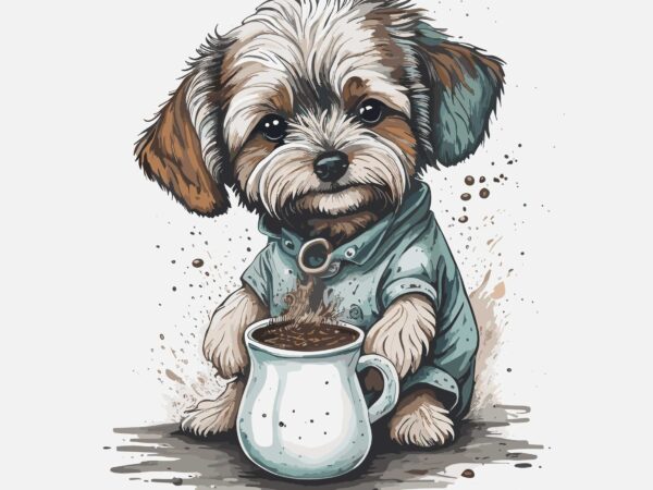 Cute little dog t shirt vector file