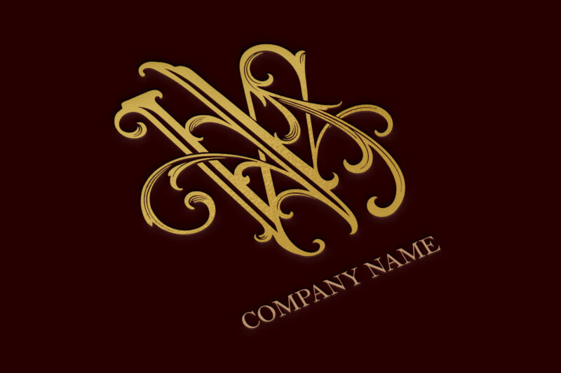 Baroque beauty letter W ornate flourish monogram logo