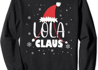 Lola Claus Santa Hat Filipino Grandma Lola Christmas Xmas Sweatshirt