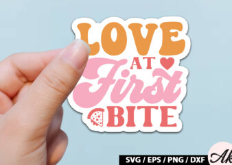 Love at first bite Retro Stickers