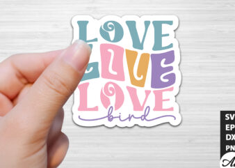 Love bird Retro Stickers t shirt vector graphic