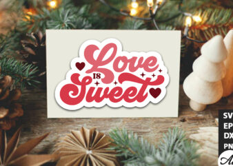 Love is sweet Retro Stickers