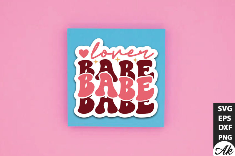 Lover babe Retro Stickers