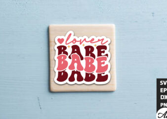 Lover babe Retro Stickers t shirt vector graphic