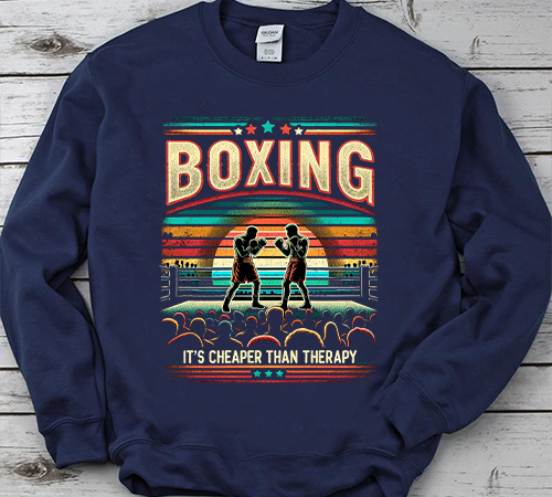 Funny boxing t shirt cheaper than therapy, funny boxing shirt, boxing lover gift, boxer gift, kickboxing gym workout tshirt png file