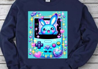 Kawaii Gamer Bunny Rabbit Pastel Shirt t shirt vector art